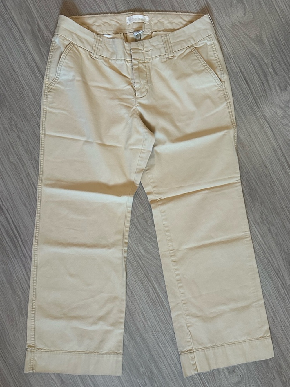 Khaki Cropped/Ankle Chino Trousers
